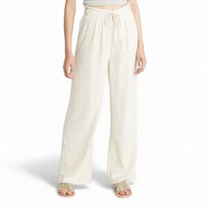 Thread & Supply Dekker High Waist Wide Leg Linen Blend Pants S Light Khaki